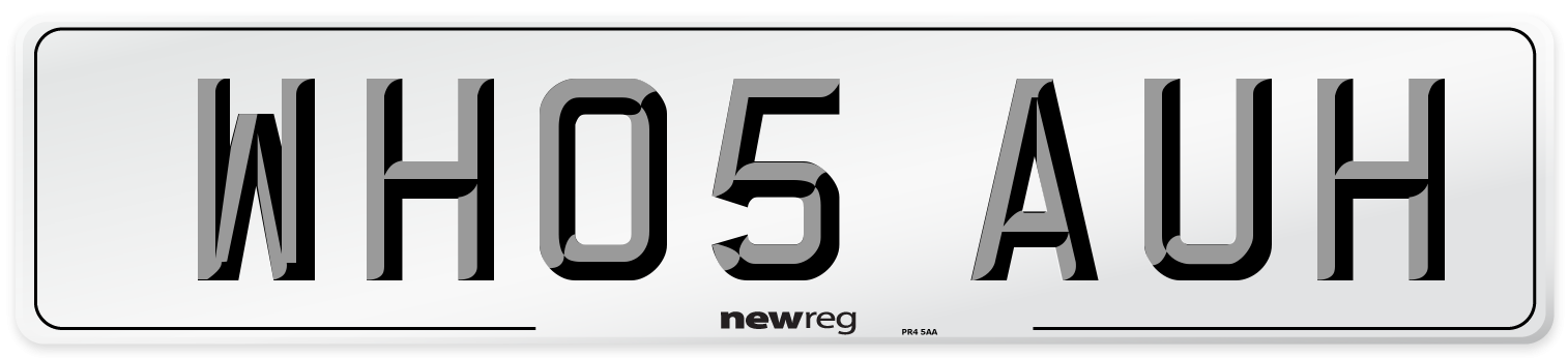WH05 AUH Number Plate from New Reg